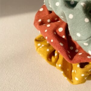 Mustard Polka Dot Scrunchie