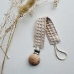 Waffle Pacifier Clip - Beige