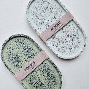 Mint Green/Brown Terrazzo Trinket Tray