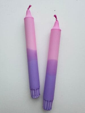 Pastel Pink/Lilac Taper Candle