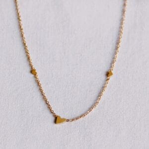 Three Hearts Stainless Steel Gold Necklace