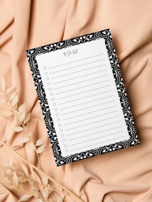 Black To-Do List Pad